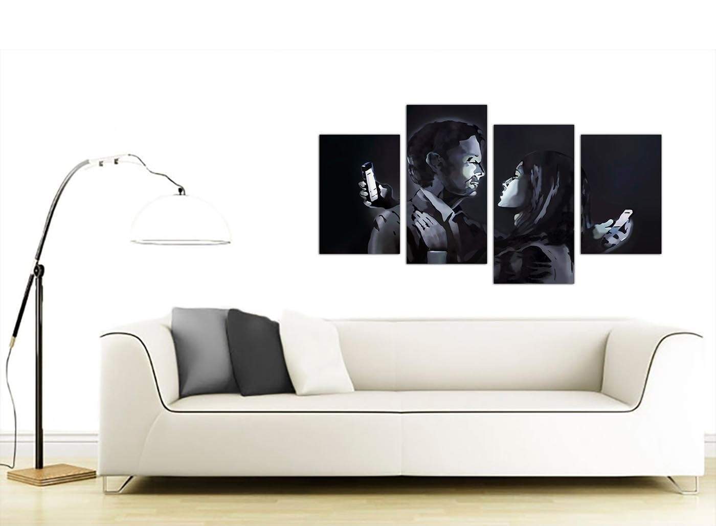 Banksy Mobile Lovers Graffiti Canvas Wall Art