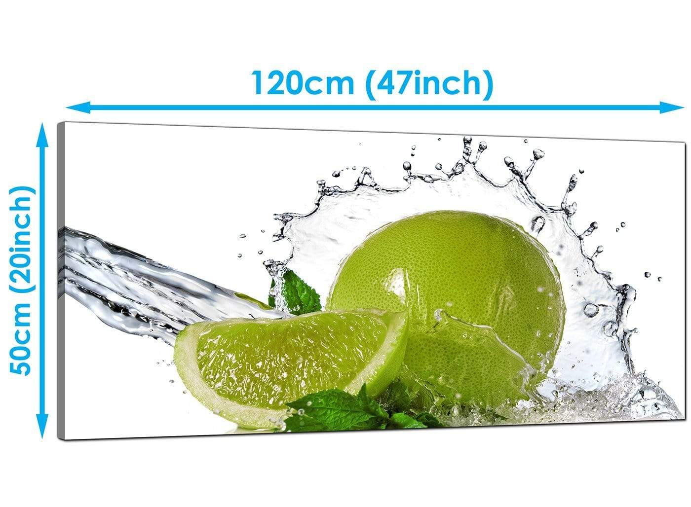 Lime Green White Fruit Splash Kitchen Canvas