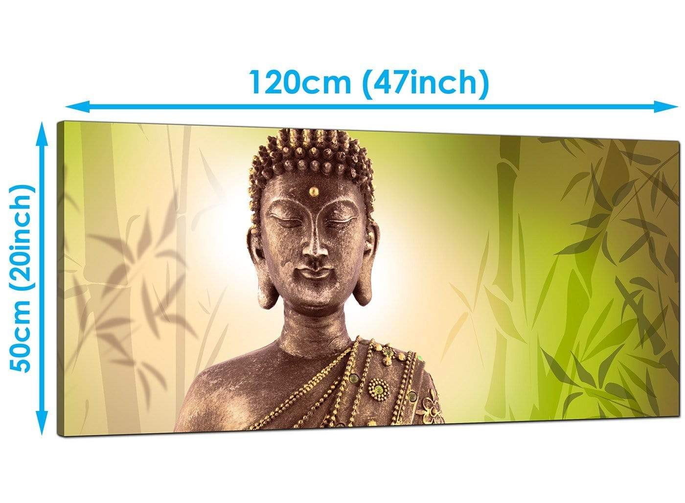Abstract Buddha Lime Green Bamboo Zen Canvas