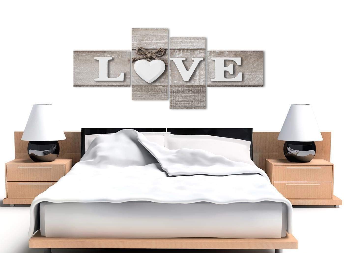 Shabby Chic Love Quote - Canvas Wall Art Picture