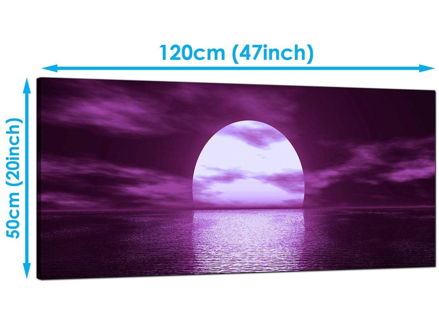 Purple Sunset Ocean Sky Landscape Canvas