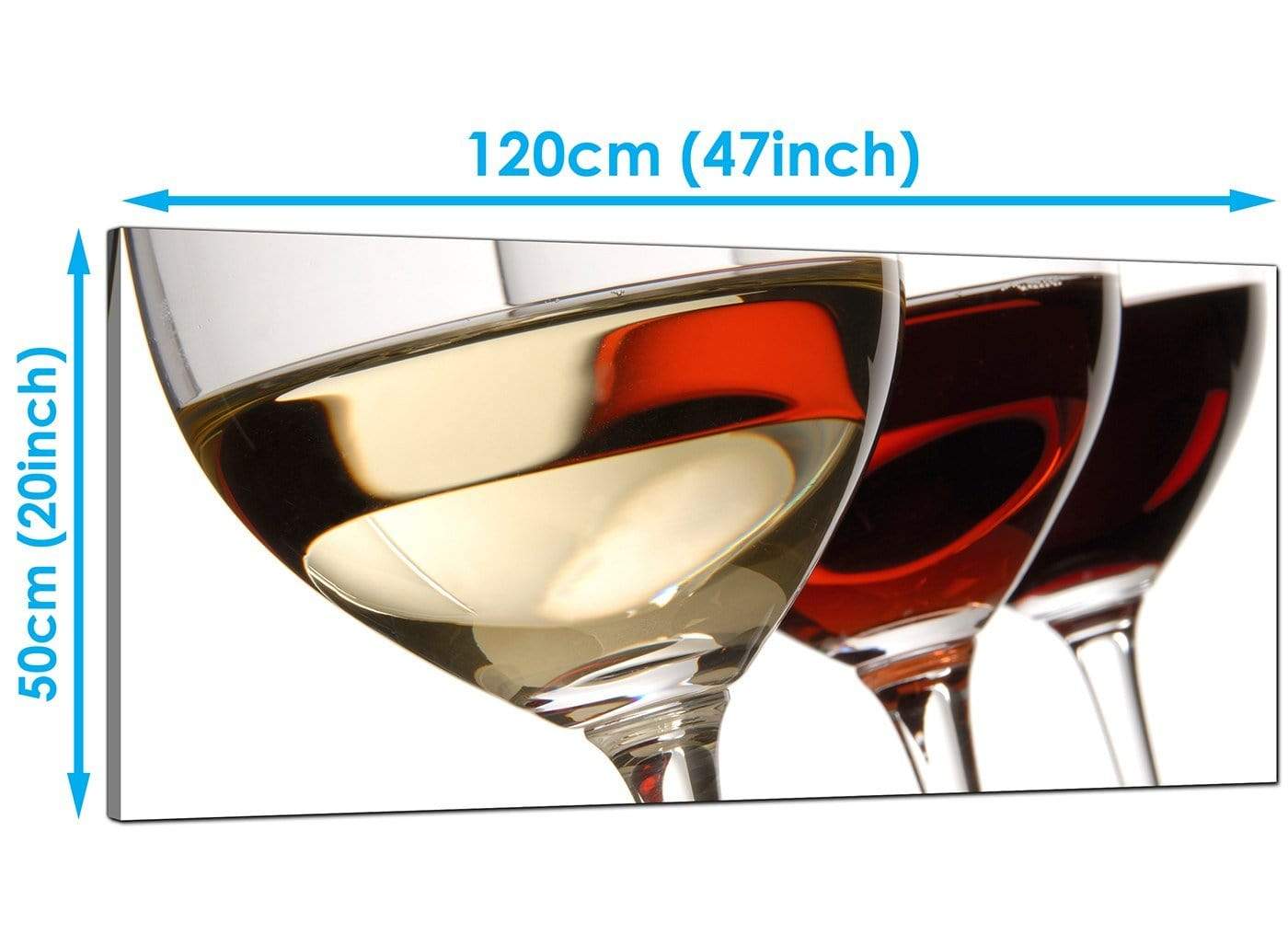 Red White Wine Glasses Kitchen Canvas