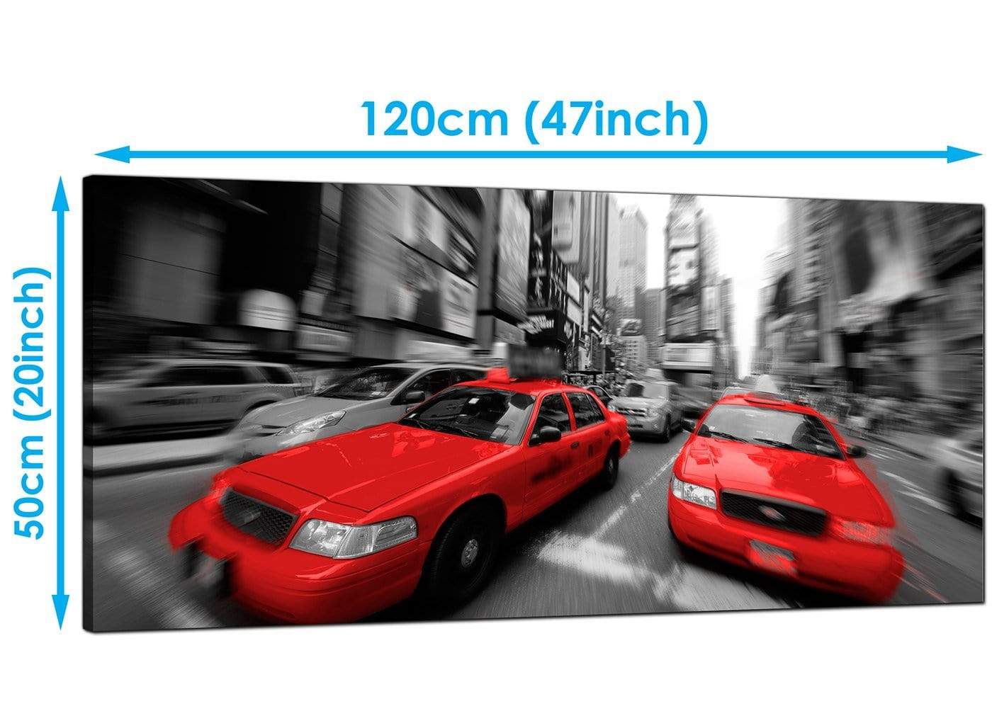 Red Black White Grey New York Taxi Cab City Canvas