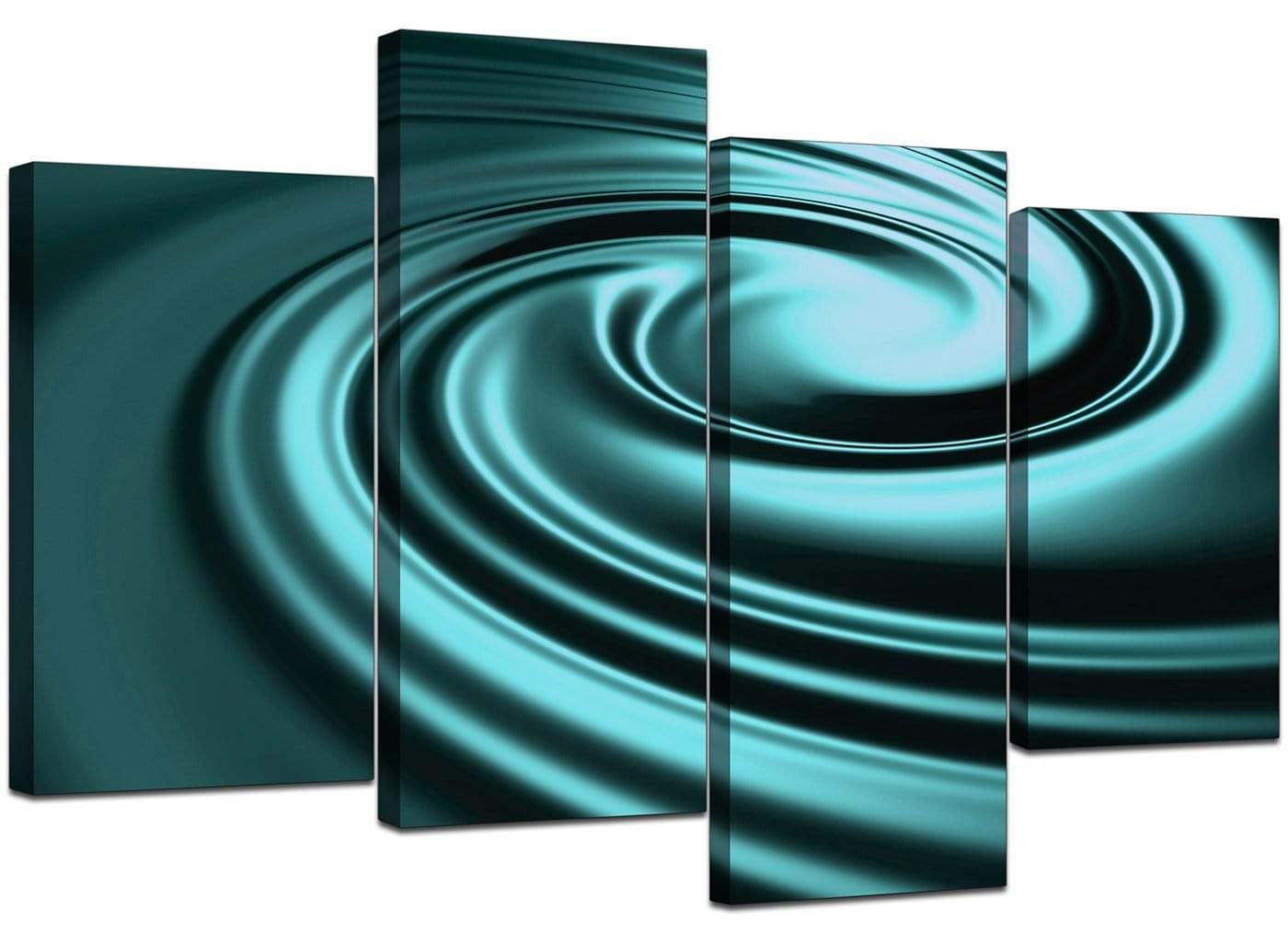 Teal Coloured Swirl Design Abstract Canvas