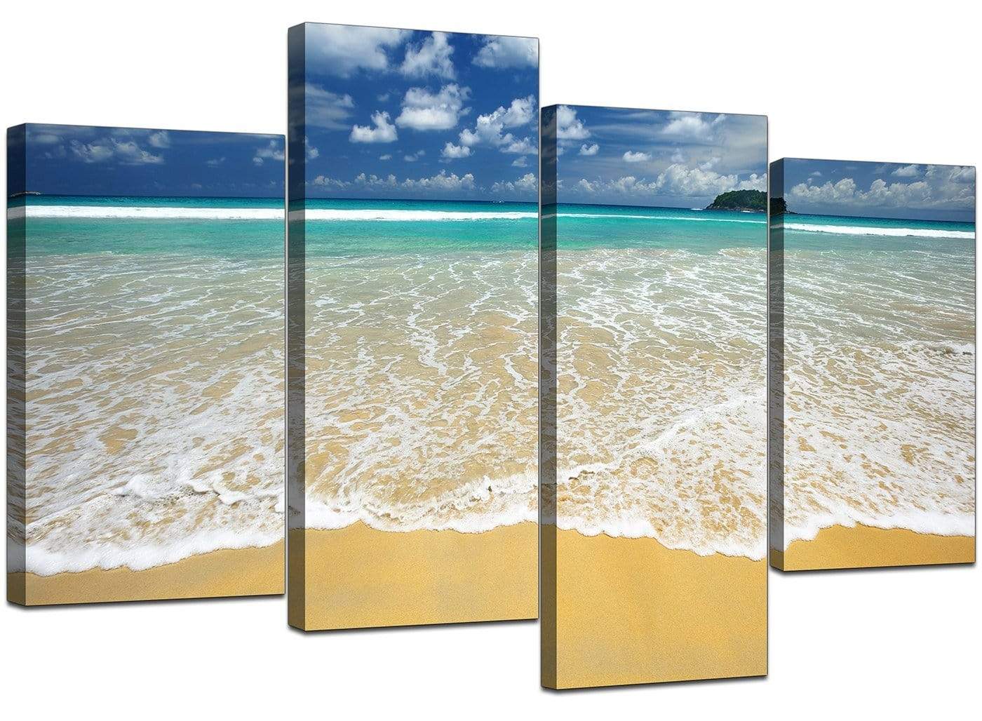 Modern Tropical Ocean Sandy Shore Scene Beach Canvas