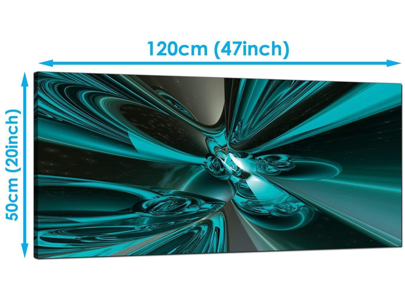Modern Teal and Grey Cyclone Abstract Canvas
