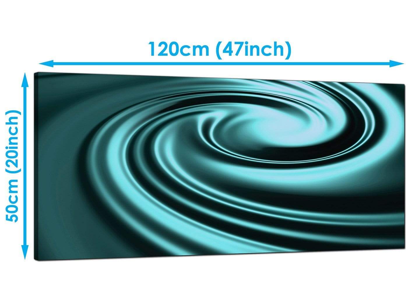 Teal Coloured Swirl Design Abstract Canvas