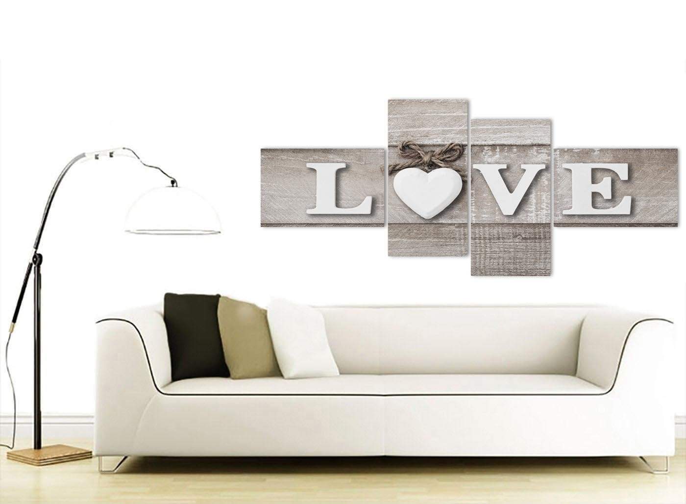Shabby Chic Love Quote - Canvas Wall Art Picture