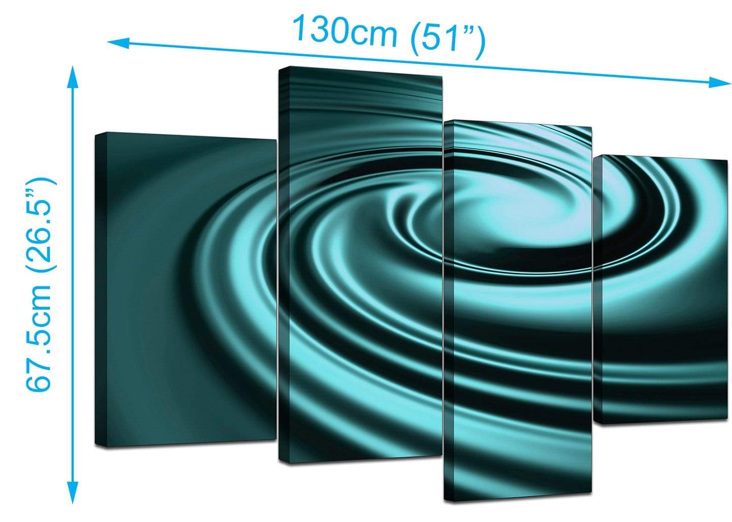 Teal Coloured Swirl Design Abstract Canvas