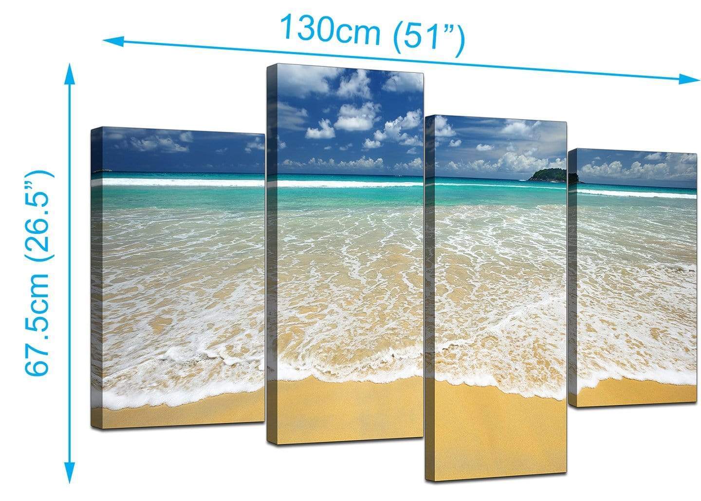 Modern Tropical Ocean Sandy Shore Scene Beach Canvas