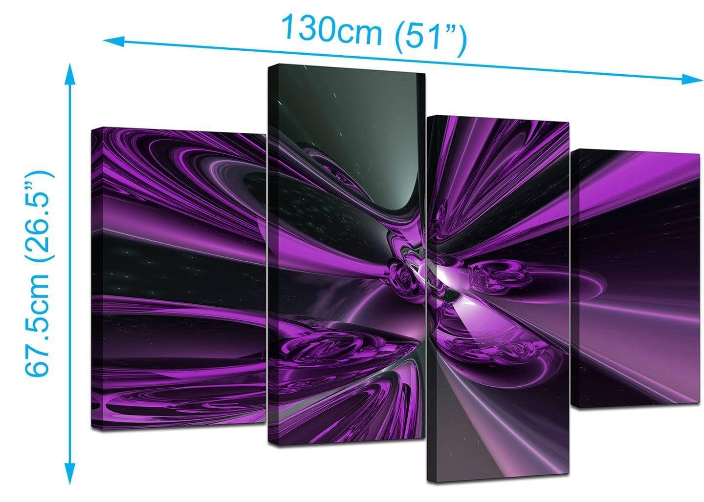 Purple and Black Cyclone Abstract Canvas