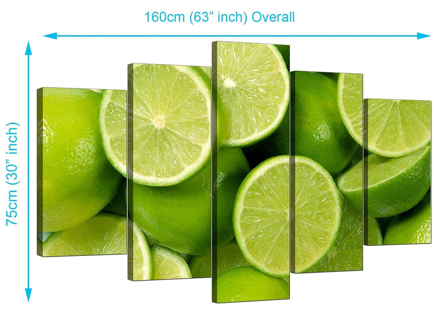 Lime Green Fresh Fruit Kitchen Modern Canvas Art