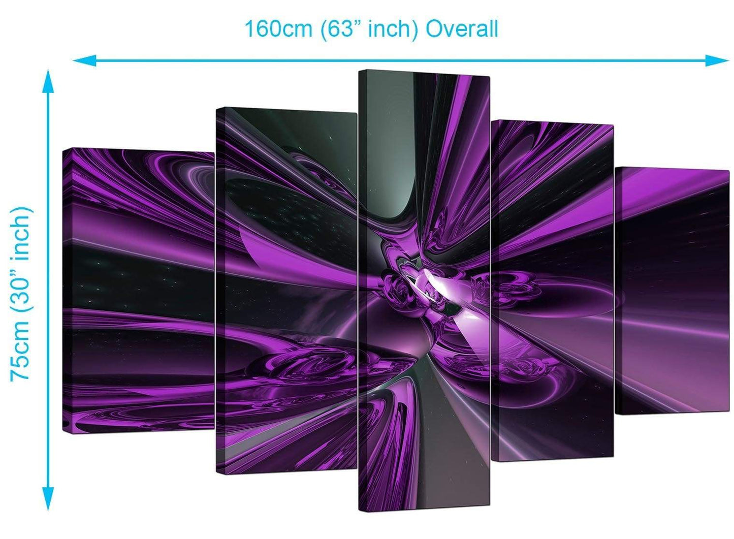 Purple and Black Cyclone Abstract Canvas