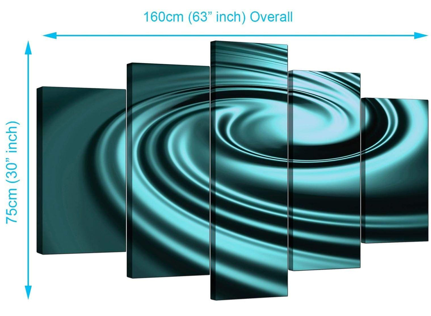 Teal Coloured Swirl Design Abstract Canvas