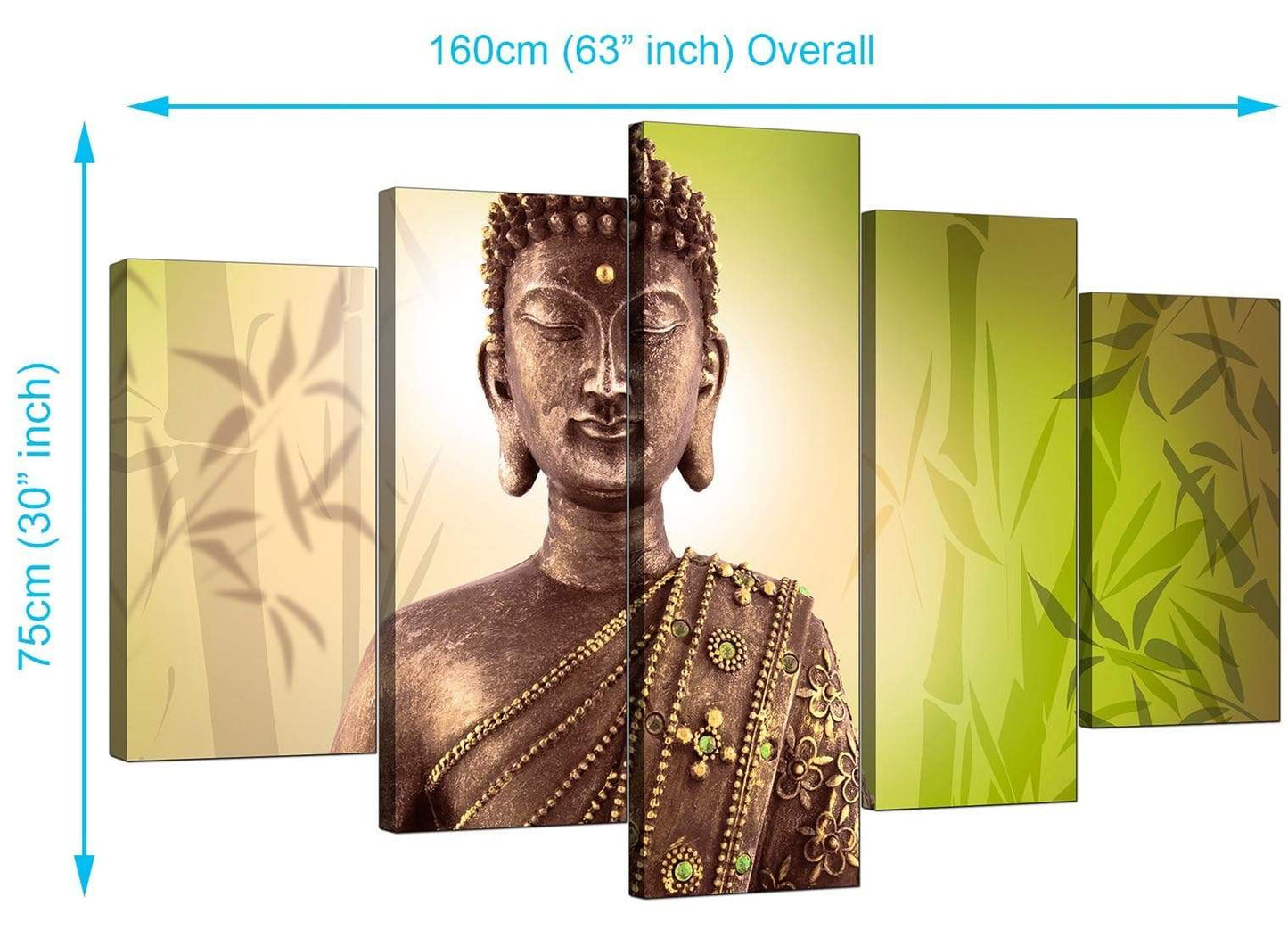 Abstract Buddha Lime Green Bamboo Zen Canvas