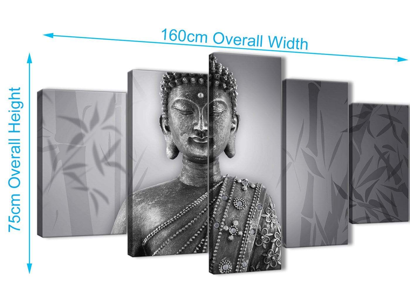 Black and White Buddhism Canvas Wall Art