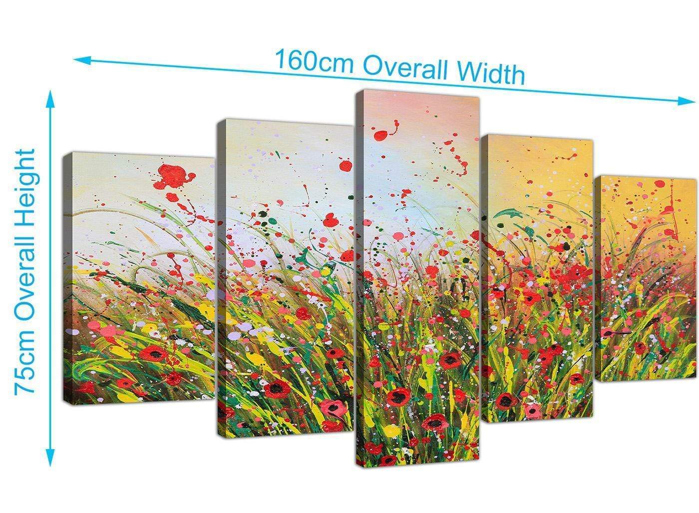 Modern Abstract Summertime Flowers Red Floral Canvas Prints