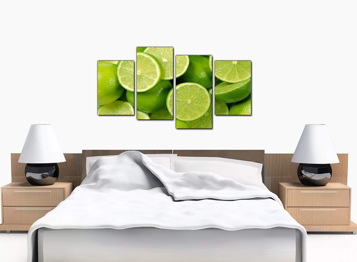 Lime Green Fresh Fruit Kitchen Modern Canvas Art