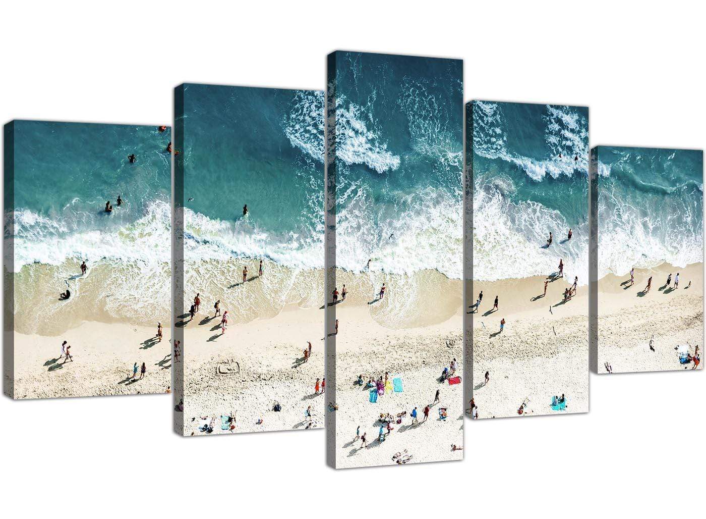 Ocean Beach Themed Scene Gold Coast Beach Canvas