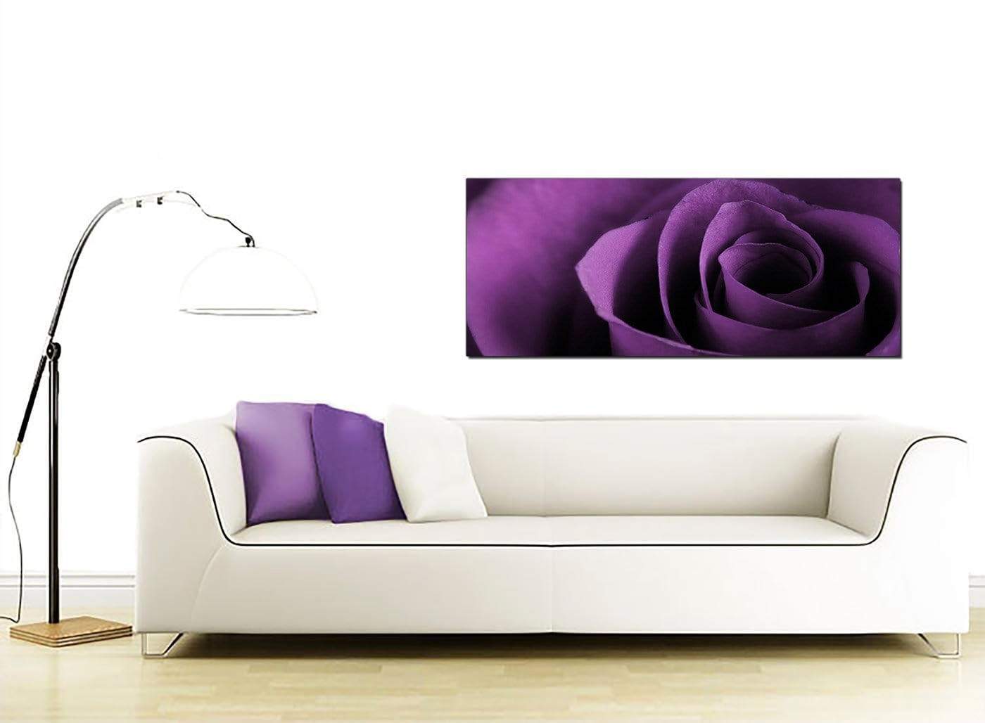 Purple Rose Petal Flower Floral Modern Canvas Art