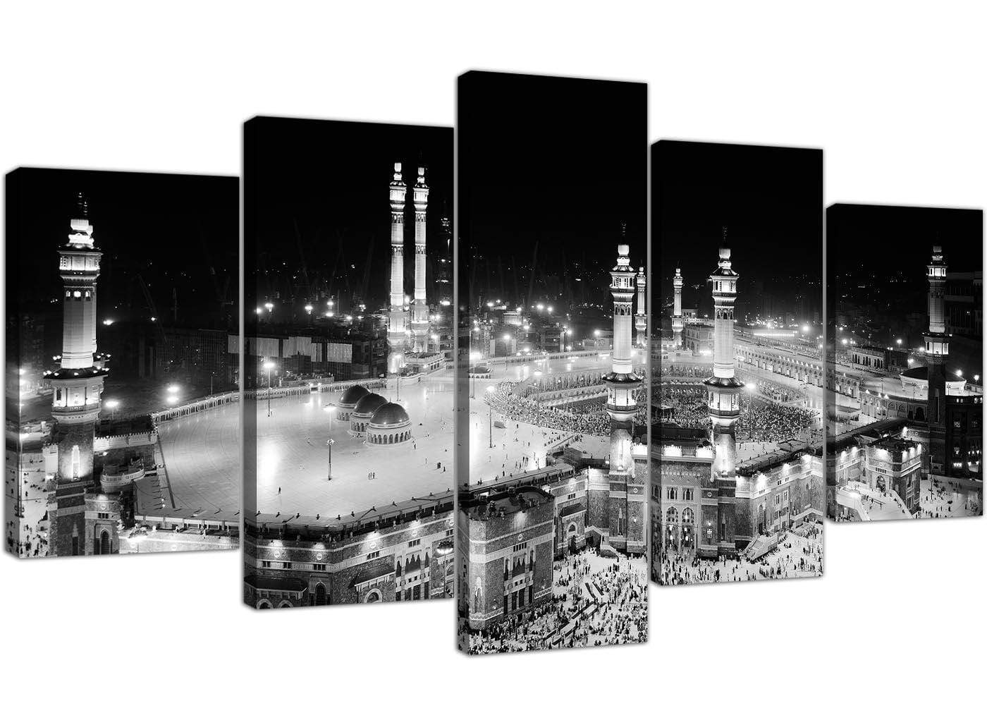 Black and White Islamic Mecca Temple
