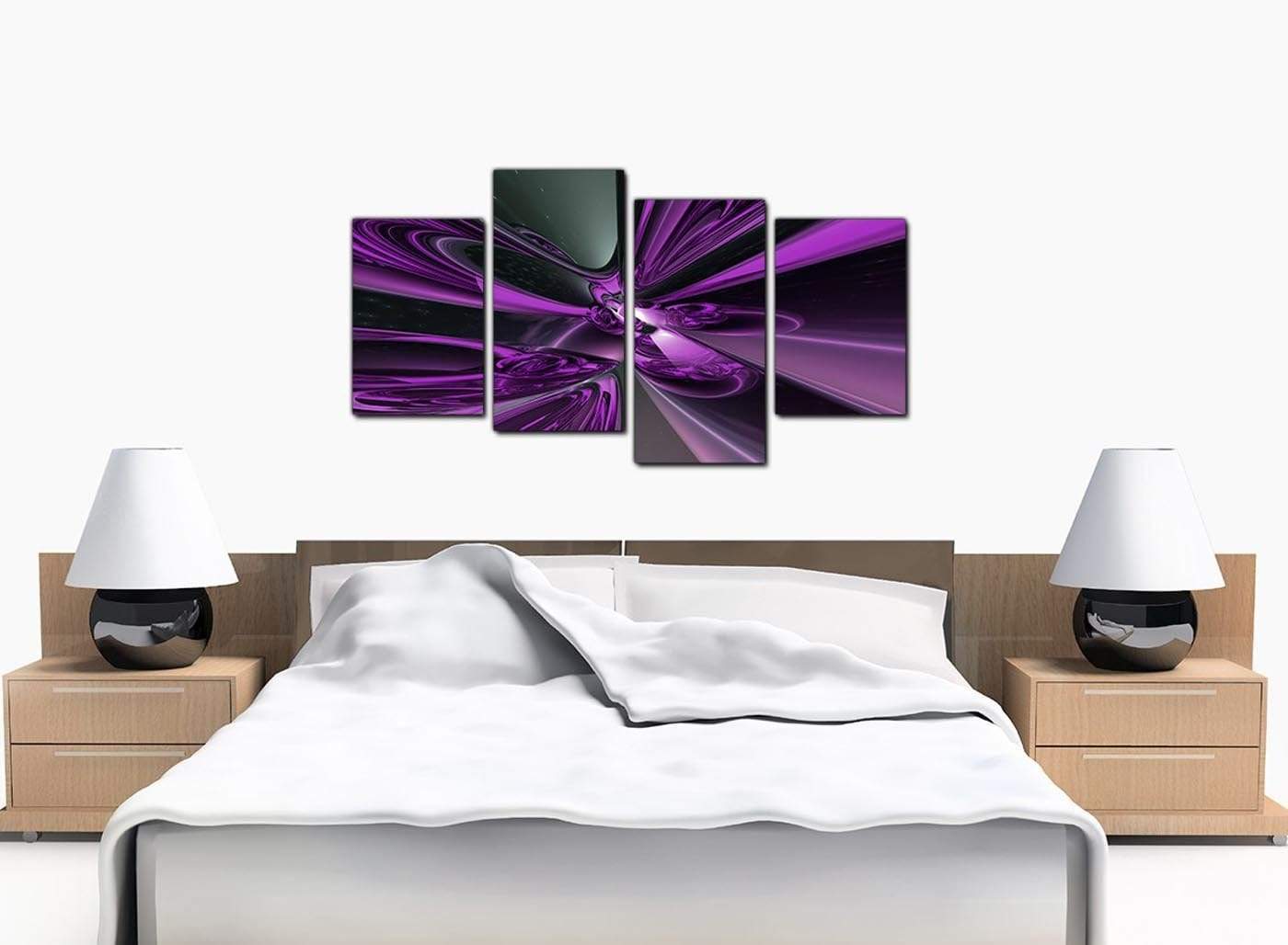 Purple and Black Cyclone Abstract Canvas
