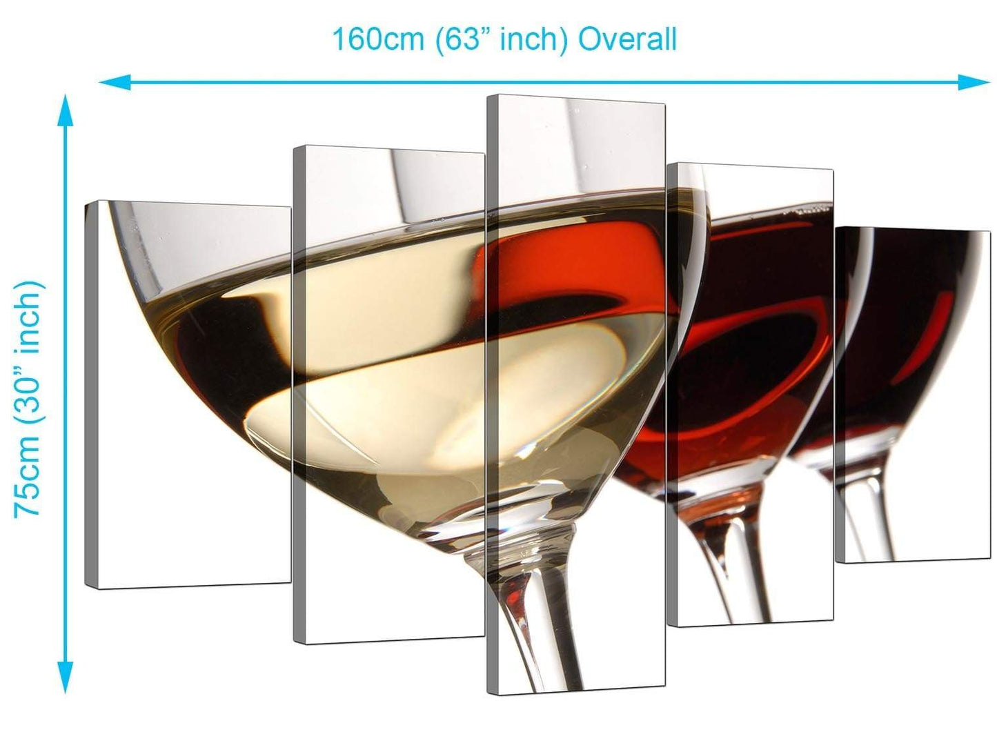Red White Wine Glasses Kitchen Canvas