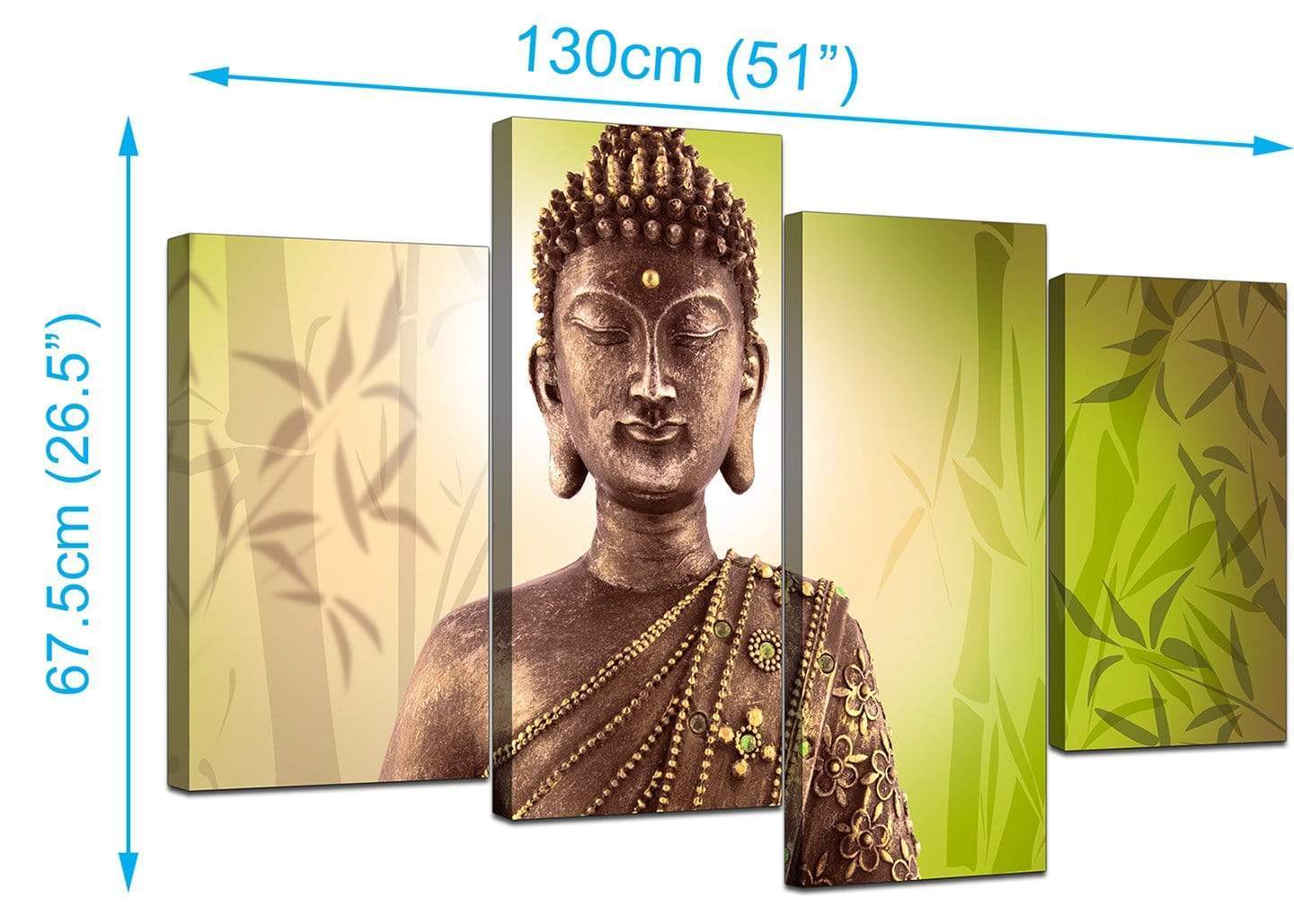 Abstract Buddha Lime Green Bamboo Zen Canvas