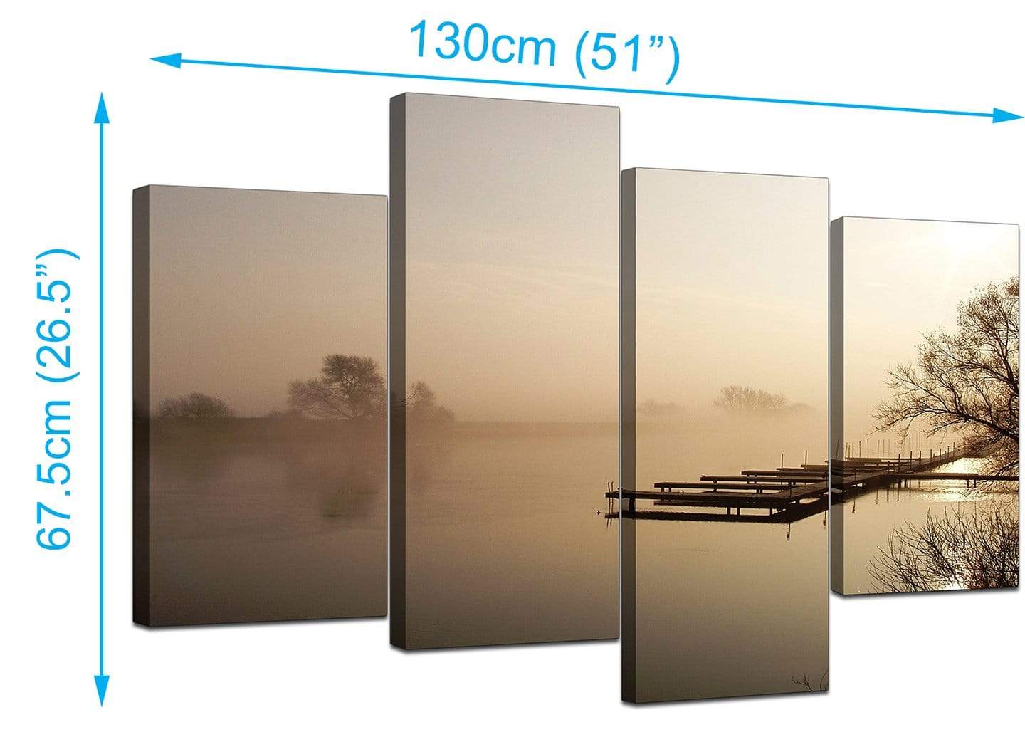 Sepia Brown Sunset Jetty Sunset View Landscape Canvas Art