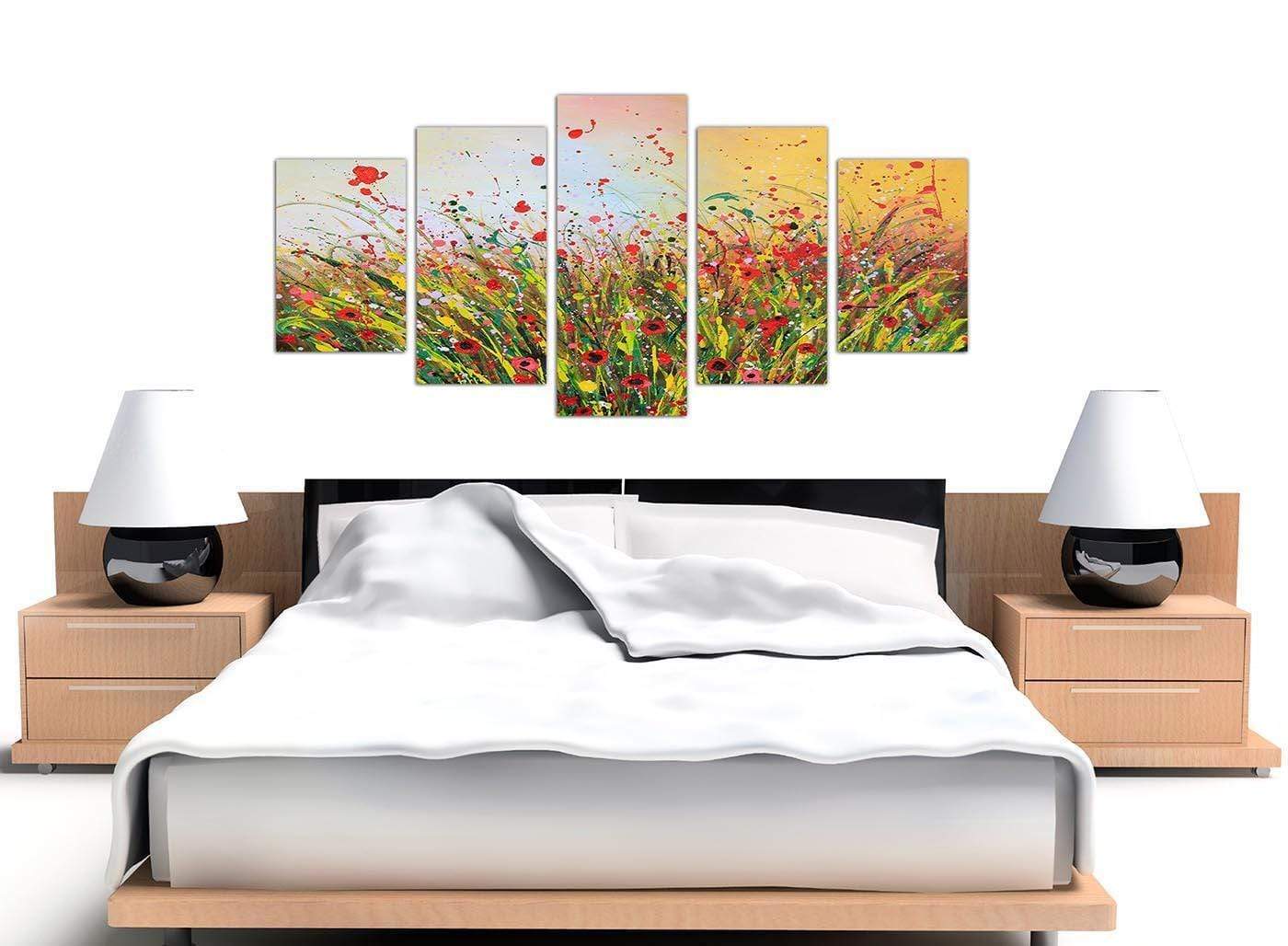 Modern Abstract Summertime Flowers Red Floral Canvas Prints