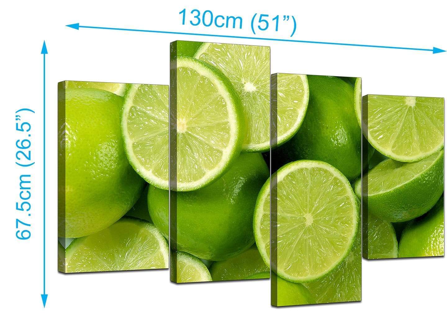 Lime Green Fresh Fruit Kitchen Modern Canvas Art