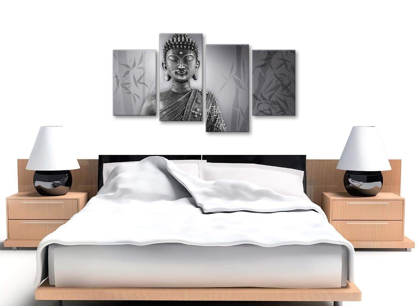 Black and White Buddhism Canvas Wall Art
