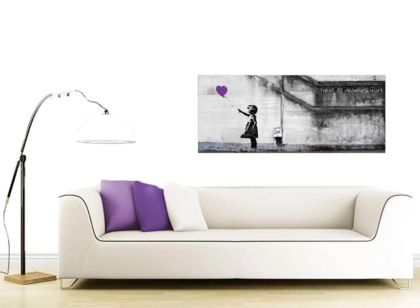 Banksy Balloon Girl Purple Heart Hope Canvas