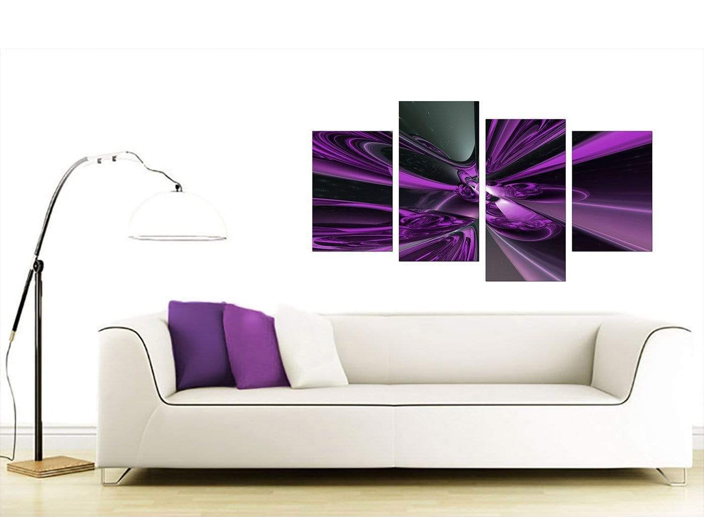 Purple and Black Cyclone Abstract Canvas