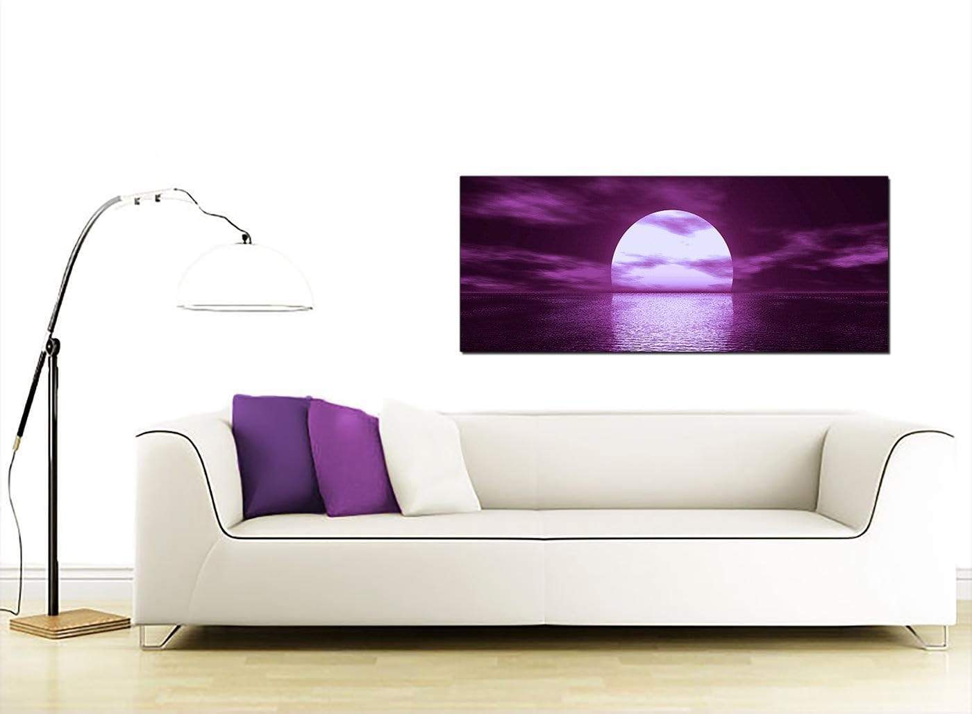 Purple Sunset Ocean Sky Landscape Canvas