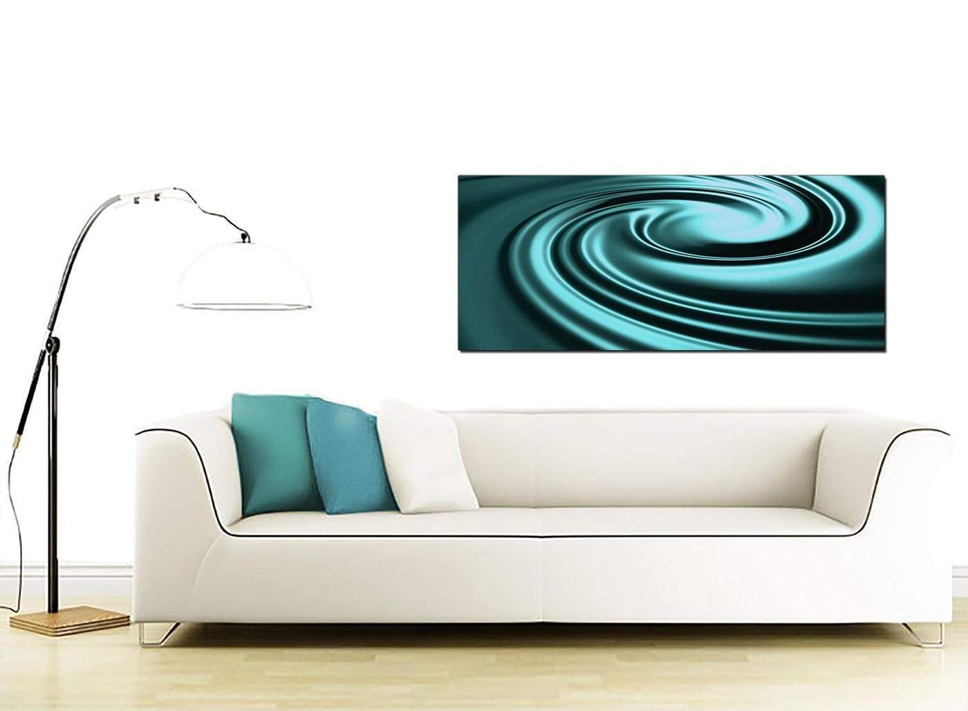 Teal Coloured Swirl Design Abstract Canvas