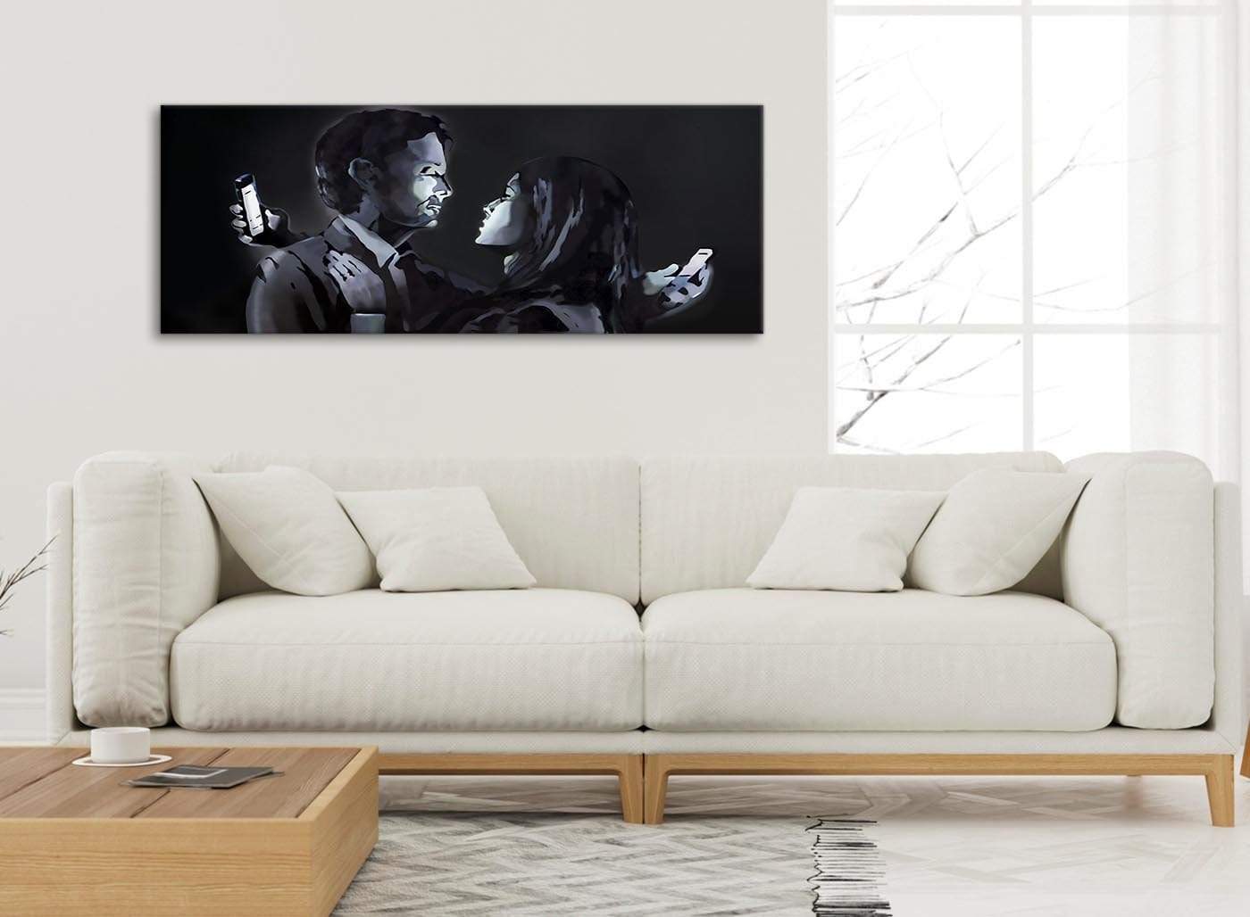 Banksy Mobile Lovers Graffiti Canvas Wall Art