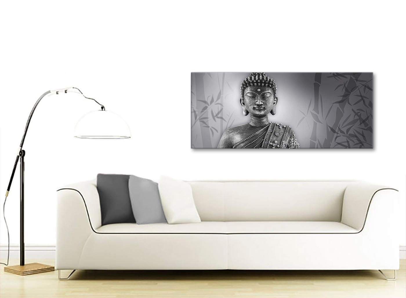 Black and White Buddhism Canvas Wall Art