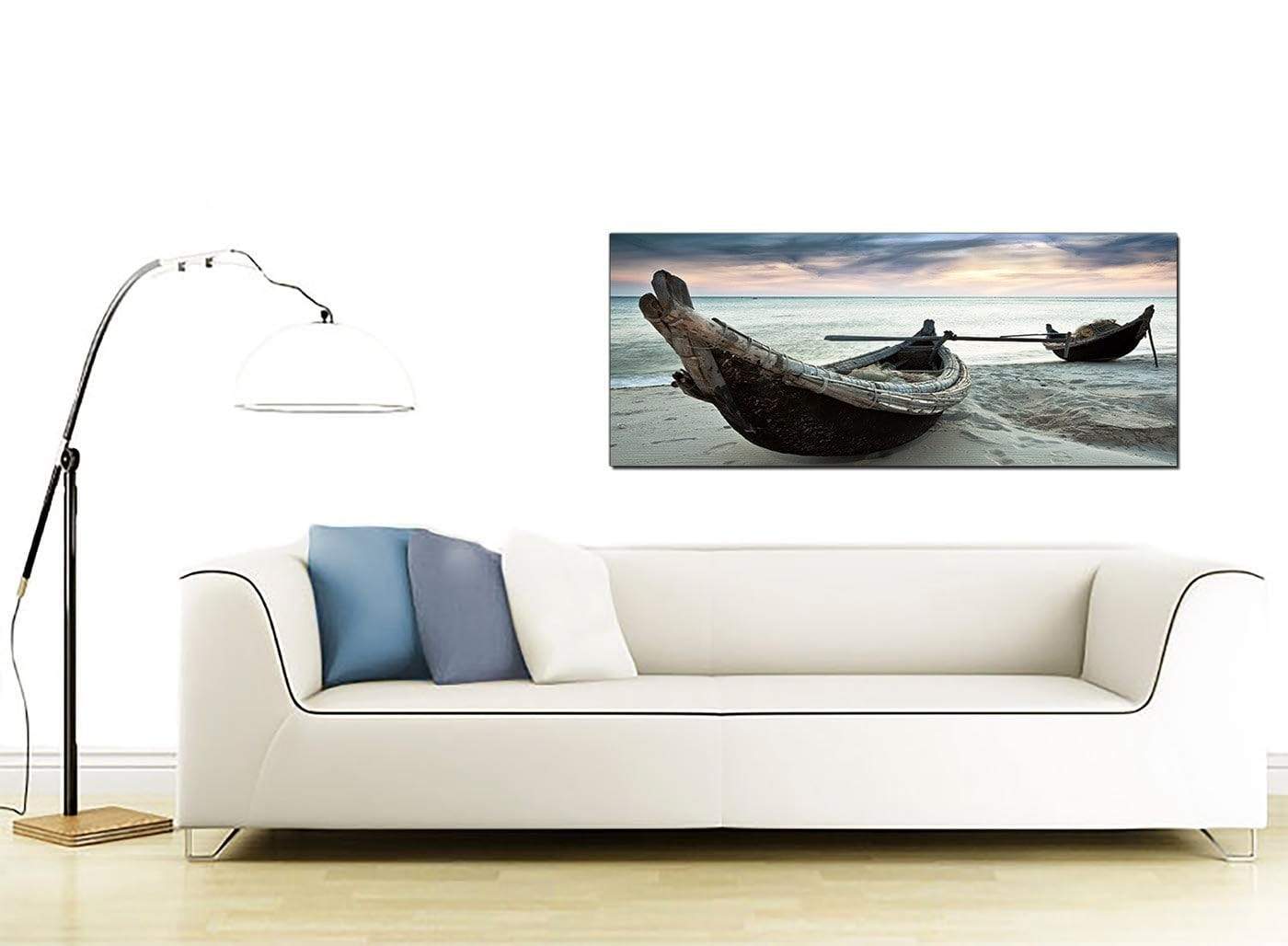 Thailand Fishing Boats Sunset Beach Modern Canvas Art