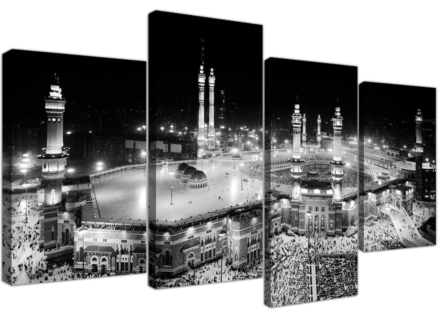 Black and White Islamic Mecca Temple