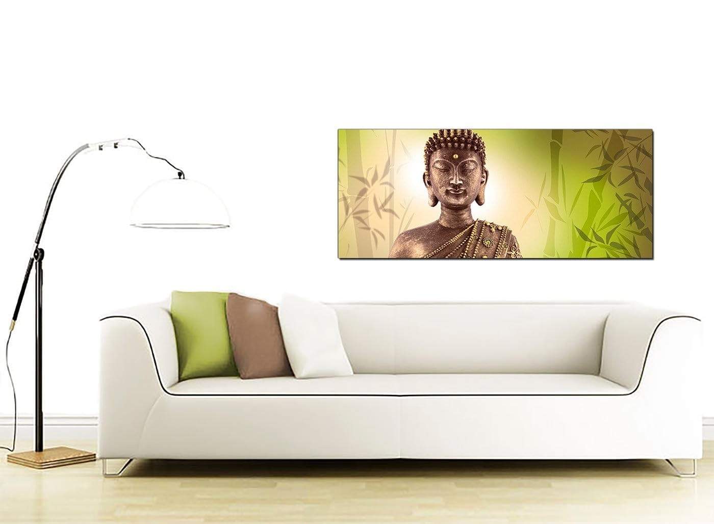 Abstract Buddha Lime Green Bamboo Zen Canvas