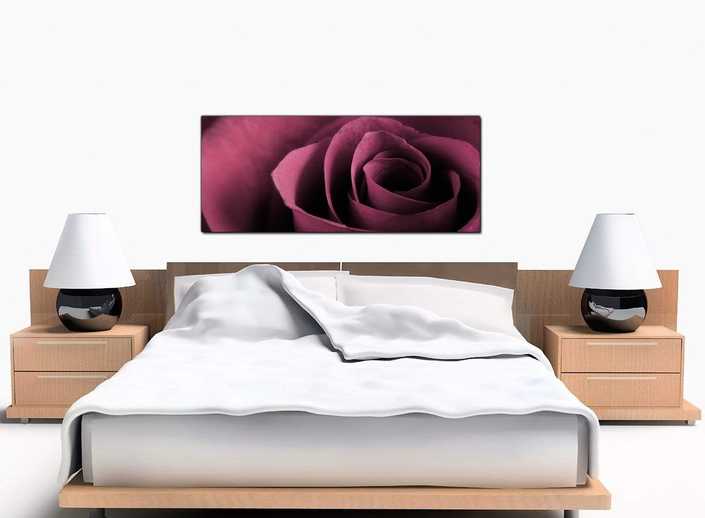 Plum Coloured Rose Petal Flower Floral Modern Canvas Art