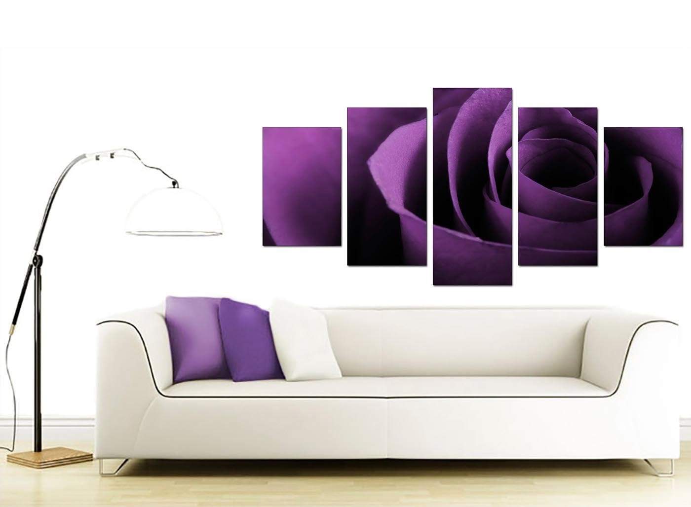 Purple Rose Petal Flower Floral Modern Canvas Art