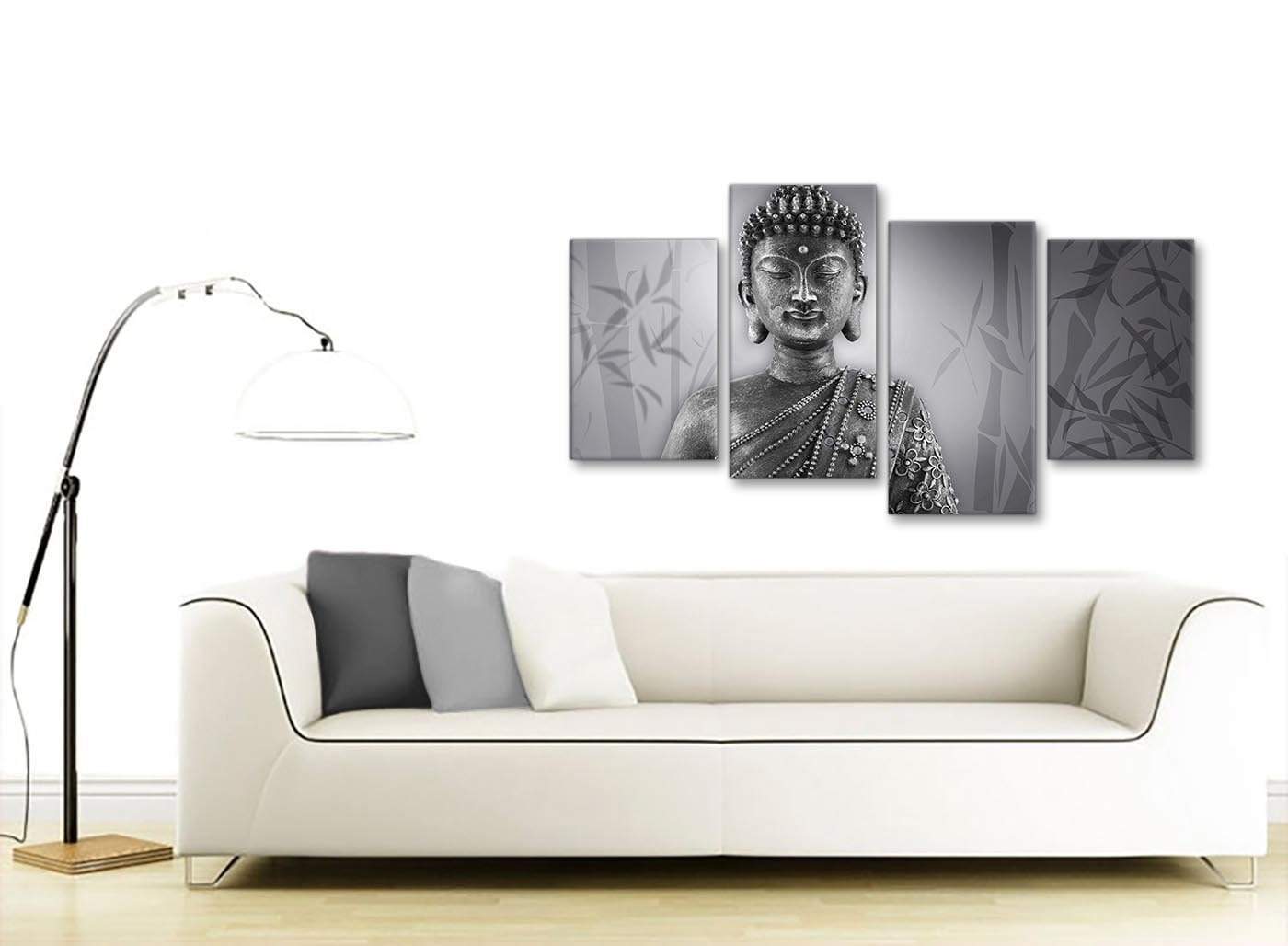 Black and White Buddhism Canvas Wall Art