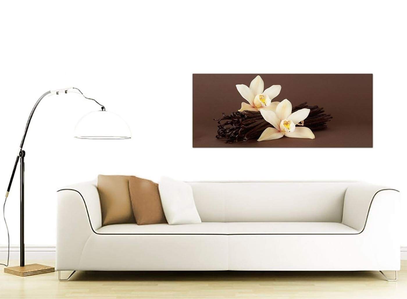 Brown and Cream Flower Floral Canvas