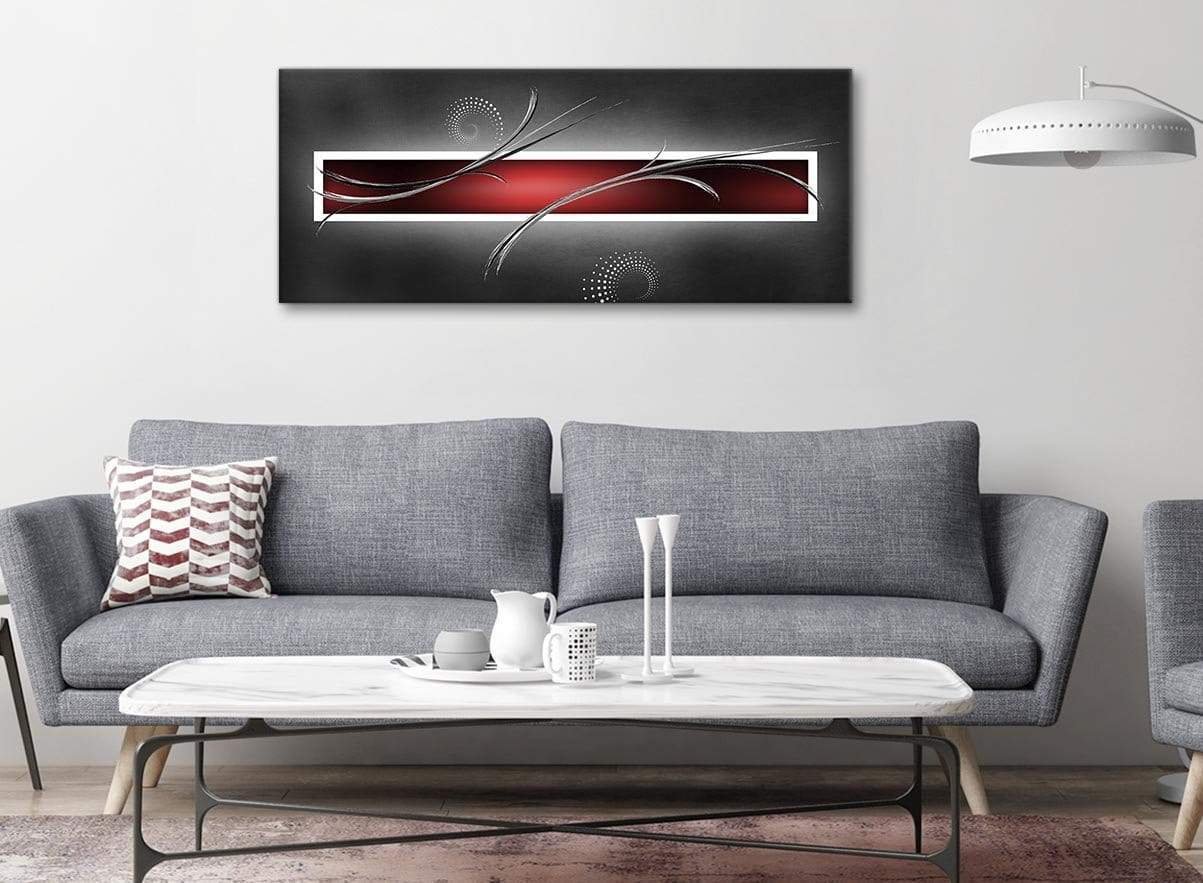 Red Black and Grey White Modern Abstract Canvas Bedroom Canvas Wall Art Accessories Print