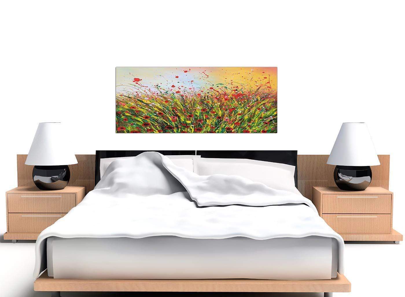 Modern Abstract Summertime Flowers Red Floral Canvas Prints