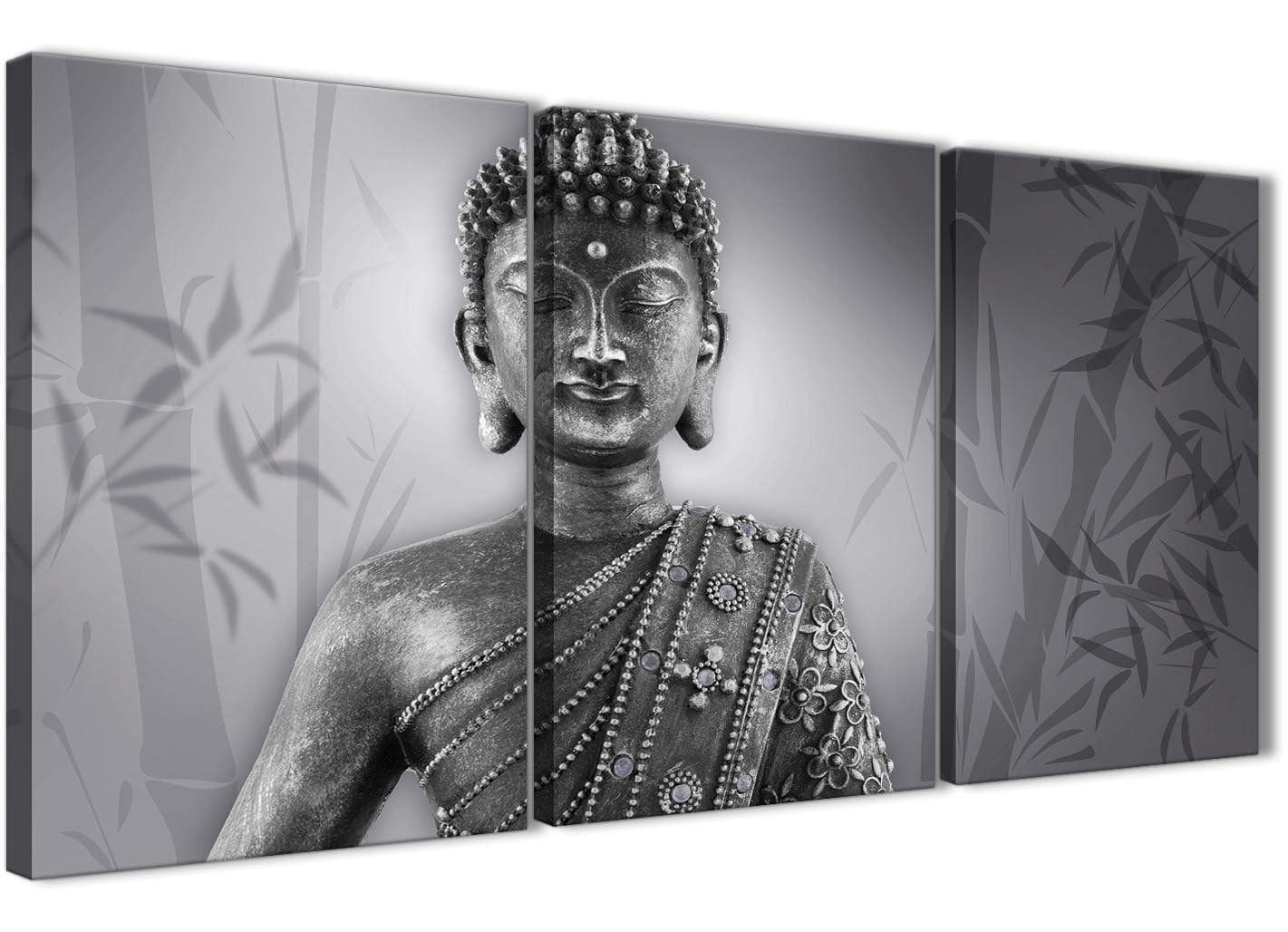 Black and White Buddhism Canvas Wall Art