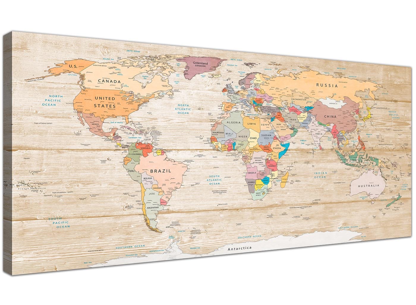 Map of the World Canvas Art Print