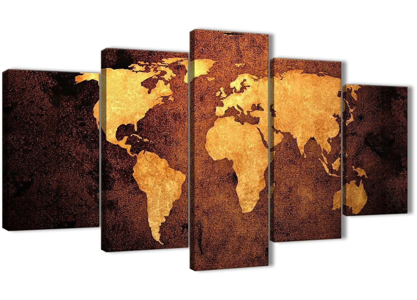 Old World Map - Brown Cream Canvas